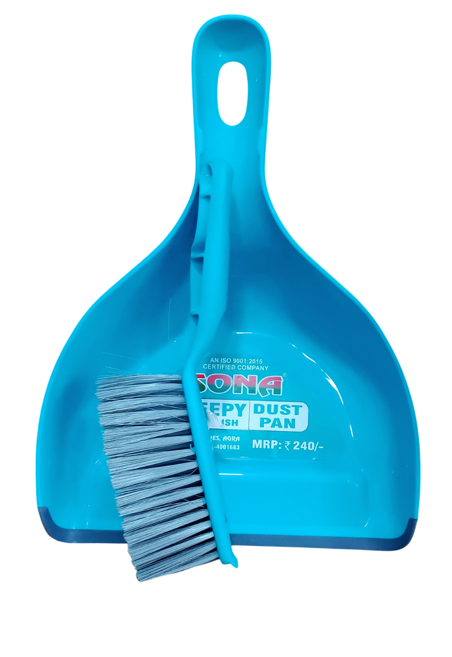 Sona Dust Pan With Sweepy Brush, Sky Blue